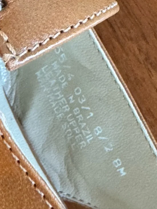 Franco Sarto Slingback Heels Tan Leather Square Toe Size 8 Chic - Picture 10 of 13